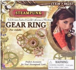 Forum Novelties Steampunk Gear Ring Gold