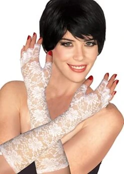 Forum Novelties Theatrical White Lace Gloves