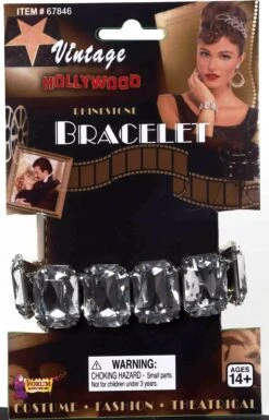 Forum Novelties Vintage Hollywood Rhinestone Bracelet