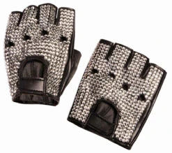Forum Novelties Rhinestone Biker Gloves
