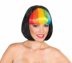 Forum Novelties Rainbow Fantasy: Black And Rainbow Wig