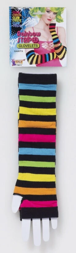 Forum Novelties Rainbow Striped Glovelets