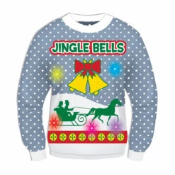 Forum Novelties Blue Light-Up "Jingle Bells" Ugly - Adult Christmas Sweater