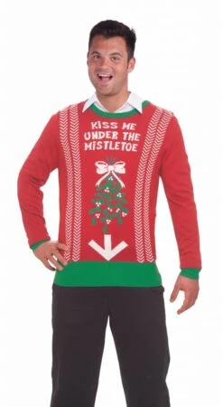 Forum Novelties Kiss Me Under The Mistletoe - Adult Sweater