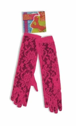 Forum Novelties Neon Pink Lace Gloves
