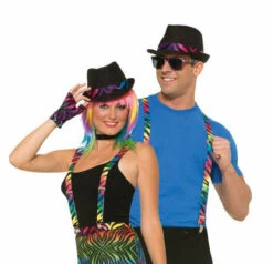Forum Novelties Rainbow Zebra Suspenders