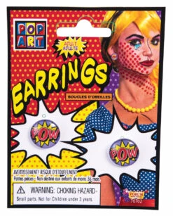 Forum Novelties Pop Art "POW" Earrings