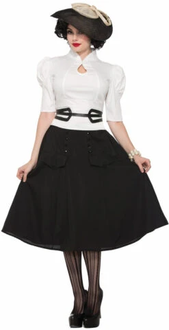 Forum Novelties 1940s White Gathered Blouse