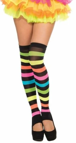 Forum Novelties Club Candy Rainbow Striped Thigh Highs
