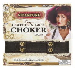 Forum Novelties Steampunk Leather & Lace Necklace Choker
