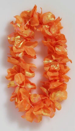 Forum Novelties Deluxe Pearlized Hawaiian Lei - Orange