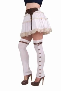Forum Novelties Steampunk Buckled Spats - White