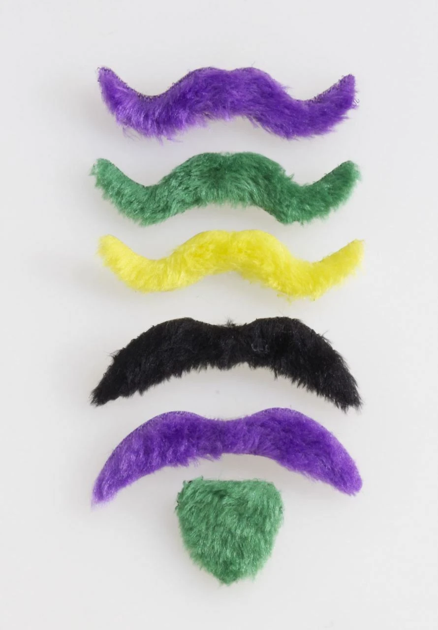 Forum Novelties Mardi Gras Mustaches - 6 Piece Set 3 Forum Novelties Mardi Gras Mustaches - 6 Piece Set